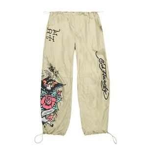 Ed Hardy NWT EAGLE ANCHOR NYLON PARACHUTE PANTS Medium